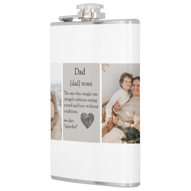 Modern Collage Photos Best Gift for Dad Flask (Left)