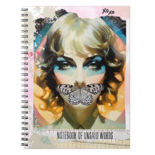 Modern Collage Portrait Notebook of Unsaid Words