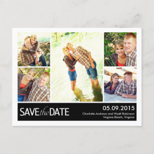 Modern Collage Save The Date Postcard