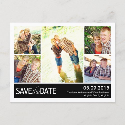 Modern Collage Save The Date Postcard