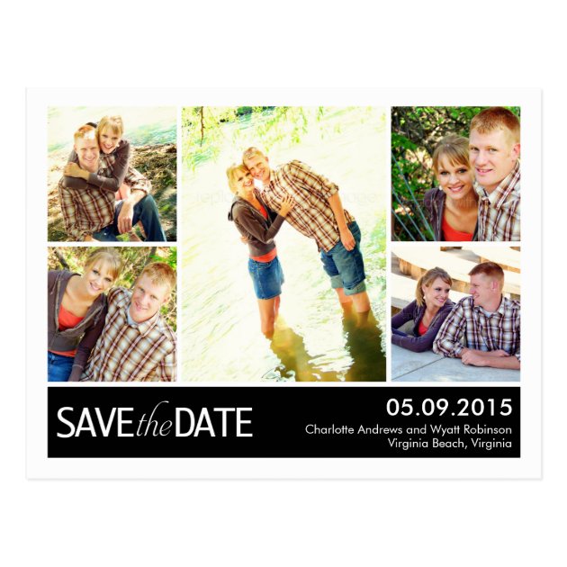 Modern Collage Save The Date Postcard