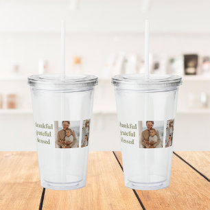 Modern Collage Three Photo Happy Thanksgiving Ac Acrylic Tumbler
