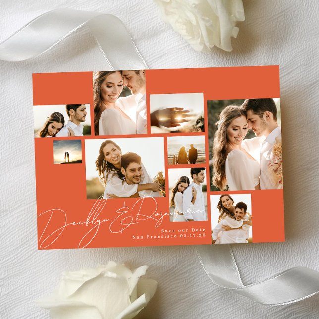 Modern Collage Verona Sunset Multi Photo Save The Date (Creator Uploaded)