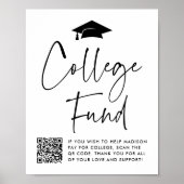 Modern College Fund Graduation QR Code Sign | Zazzle