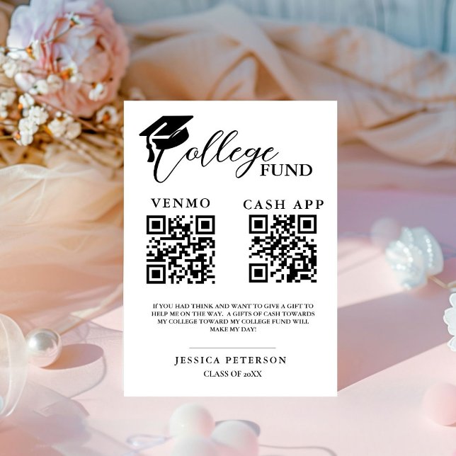 Modern College Fund High School fund QR code  Pedestal Sign (Creator Uploaded)