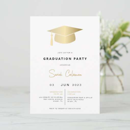 Modern College Graduation Party Invitation School | Zazzle