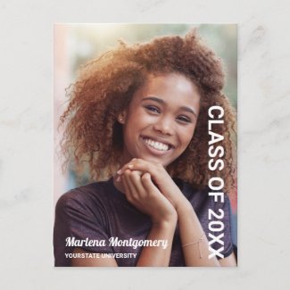 Modern College Graduation Photo Announcement Postcard