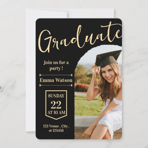 Modern College or High School Elegant Graduation Invitation