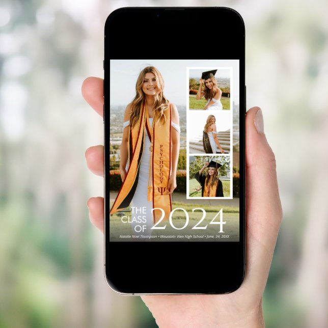 Modern College or High School Elegant Graduation Invitation (Front Digital)