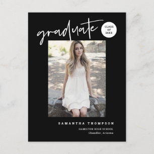 Modern College University High School Grad Photo Postcard