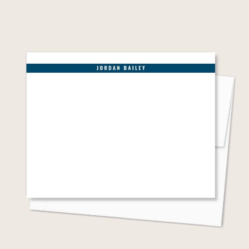 Modern Color Band Professional Technical Deep Blue Note Card