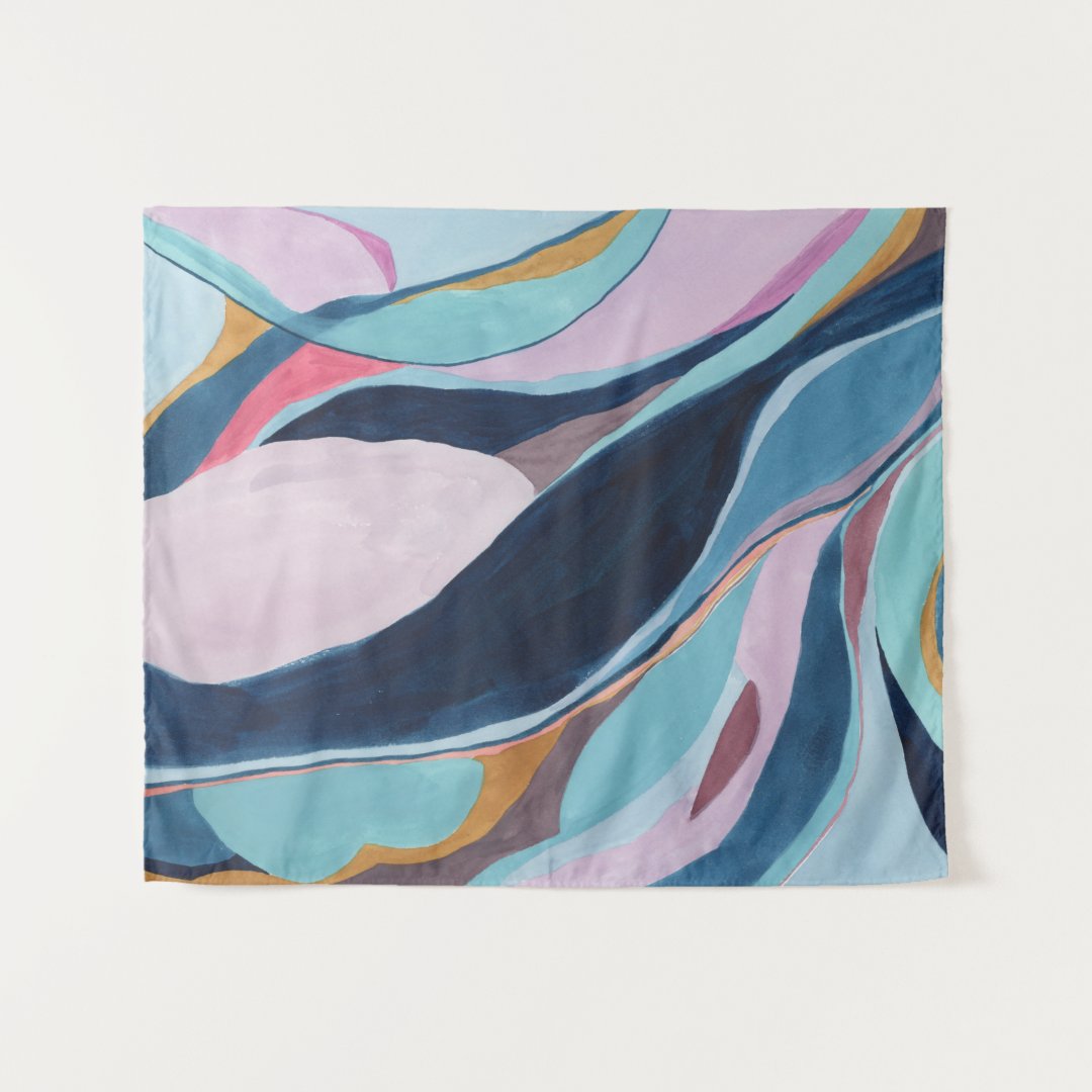 Modern Color block Abstract Art Tapestry Zazzle