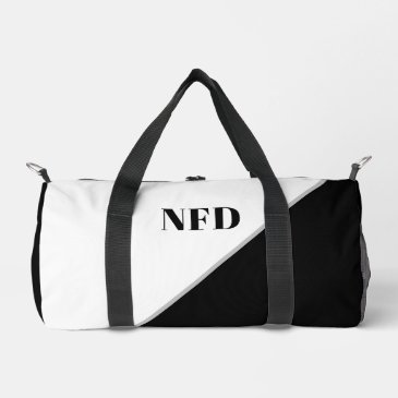 Modern Color Block - Black & White Monogram 