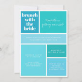 Modern Color Block Blue Turquoise Bridal Shower Invitation (Front)
