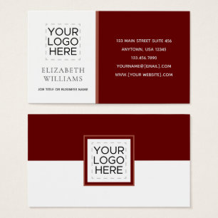 Modern Color Block Burgundy Maroon Business Cards