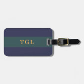 Modern Color Block Custom Monogram Luggage Tag (Front Horizontal)