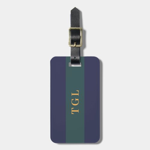 Modern Color Block Custom Monogram Luggage Tag