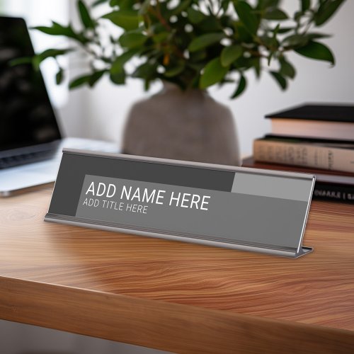 Modern Color Block Executive Border Name Title Desk Name Plate