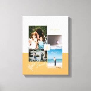 Modern Color block Family Photo Collage Canvas Print