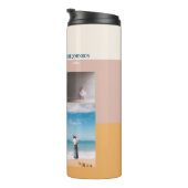 Modern Color block Family Photo Collage Thermal Tumbler (Rotated Right)