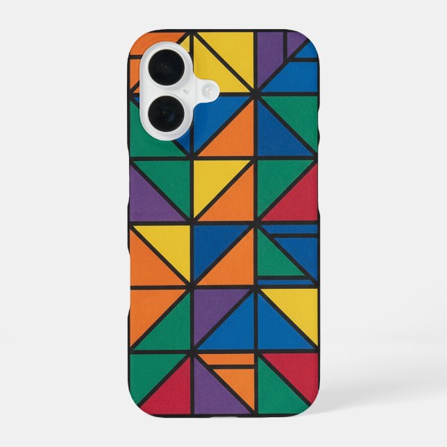 Modern color block geometric pattern design 60 iphone case (Back)