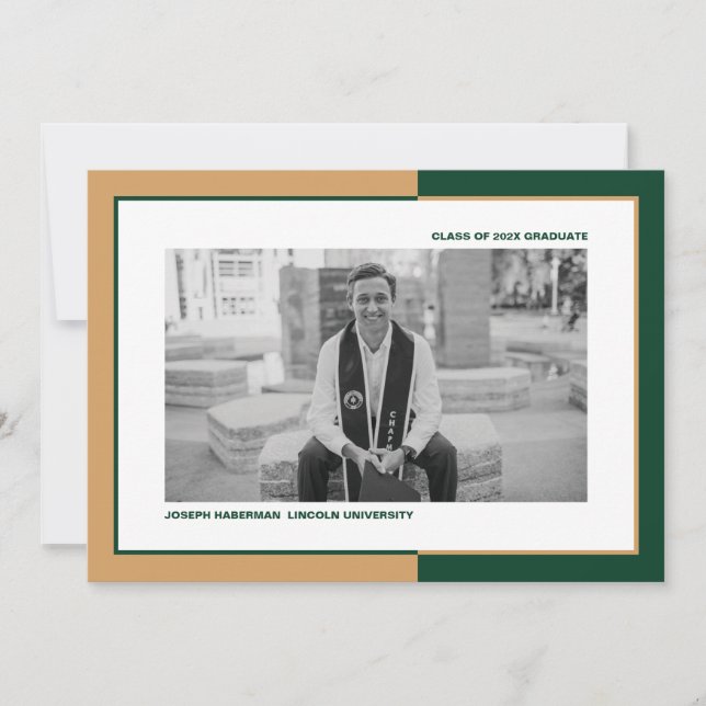 Modern Color Block Graduation Announcement (Front)