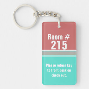 Modern Color Block Hotel Room Keychain