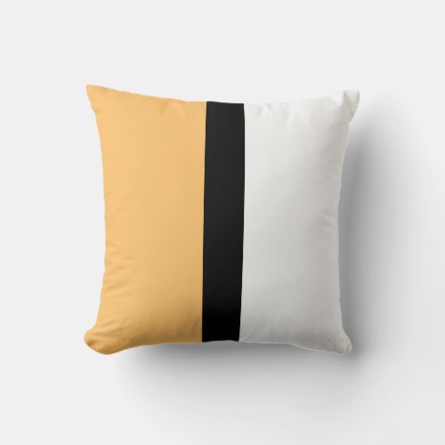 Modern Color Block Mango Black White Throw Pillow