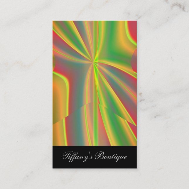 Modern Color Block metallic lemon neon green Business Card (Front)