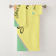 Modern Color Block Pastel Mint & Peach Custom Name