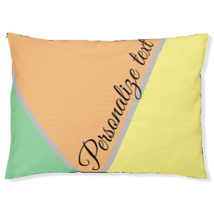 Modern Color Block Pastel Mint & Peach Custom Name Pet Bed