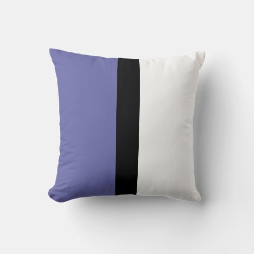 Modern Color Block Periwinkle Blue Black White Throw Pillow