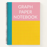 Modern Color Block Pink Yellow Aqua Graph Paper Notebook<br><div class="desc">Stylish graph paper notebook with a bold color block cover design in pink,  yellow,  and aqua blue.</div>