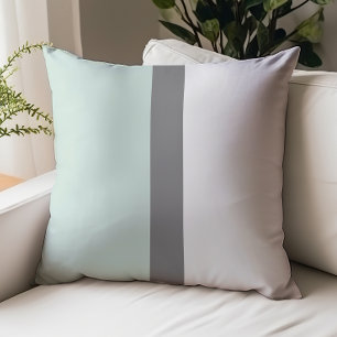 Modern Color Block Seafoam Green Gray White Throw Pillow