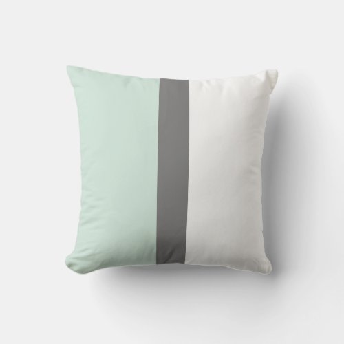 Modern Color Block Seafoam Green Gray White Throw Pillow