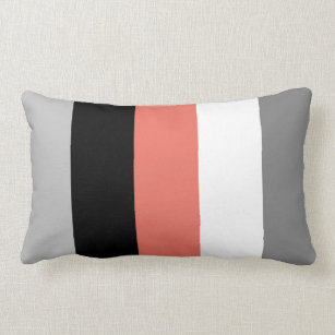 Pink Gray White Giant Stripe Throw Pillow, Zazzle