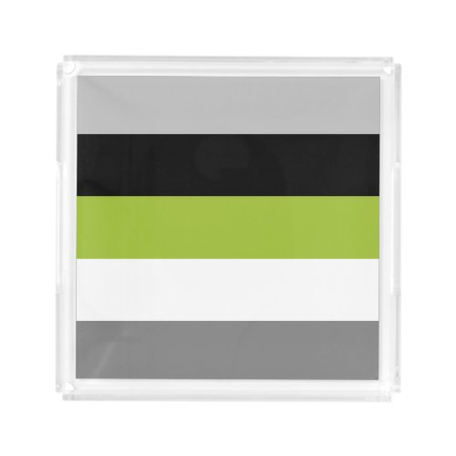 Modern Color Block Stripes Lime Green Gray Black Acrylic Tray