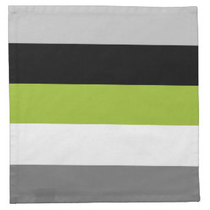 Modern Color Block Stripes Lime Green Gray Black Cloth Napkin