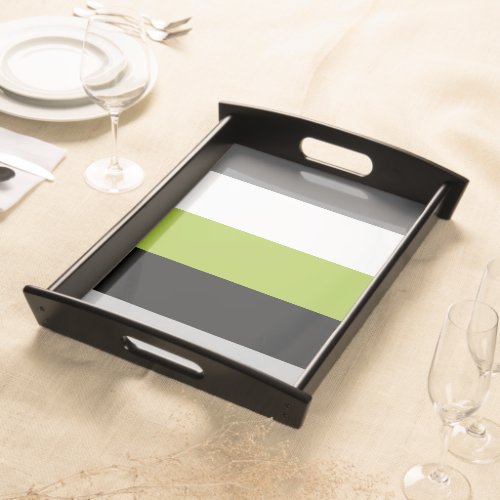 Modern Color Block Stripes Lime Green Gray Black Serving Tray