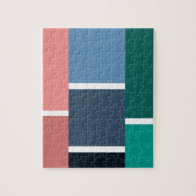 Modern Color Block Tiles Pattern Jigsaw Puzzle (Vertical)