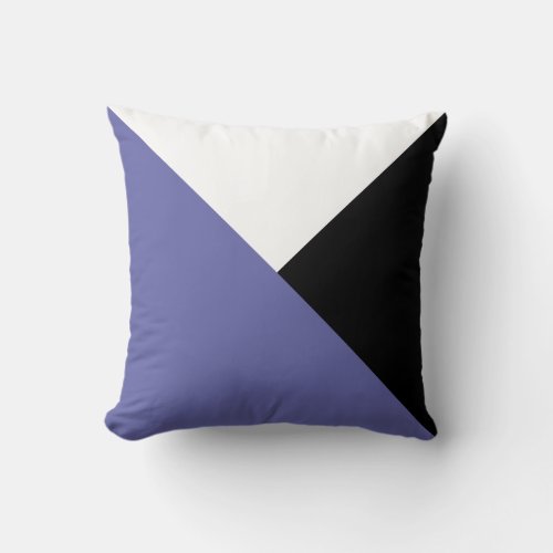 Modern Color Block Triangles Periwinkle Black Throw Pillow