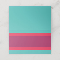 Modern Color Block Turquoise Pink Purple Place Card | Zazzle