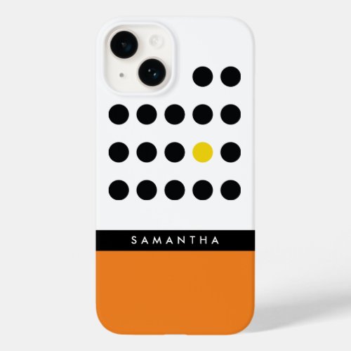 Modern Color Block with Polka Dots Monogram Case_Mate iPhone 14 Case