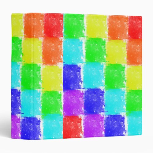 Modern Color Blocks Abstract Pattern 3 Ring Binder