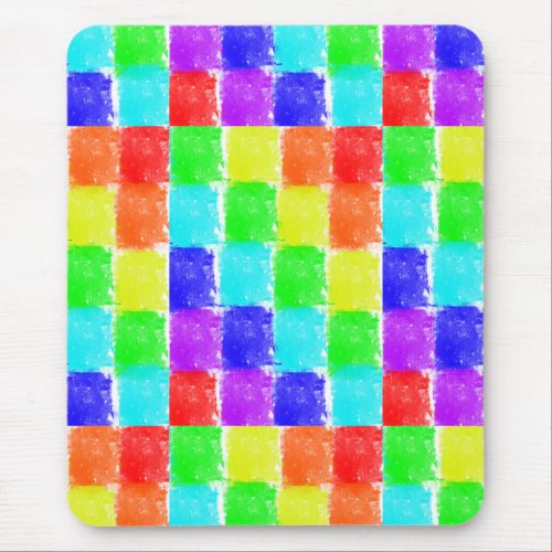 Modern Color Blocks Abstract Pattern Mouse Pad