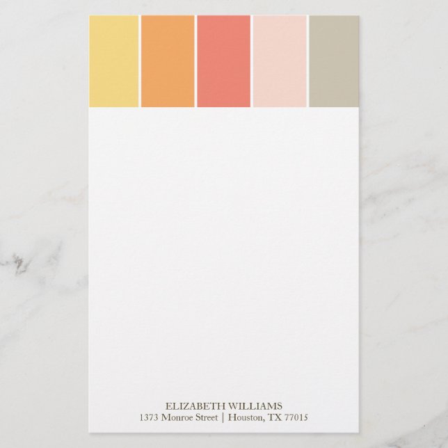 Modern Color Blocks Stationery (Front)