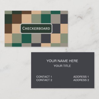 Modern Color Checks Checkerboard Business Card