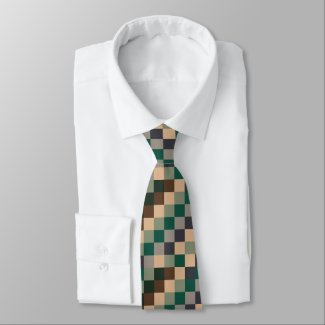 Modern Color Checks Checkerboard Neck Tie