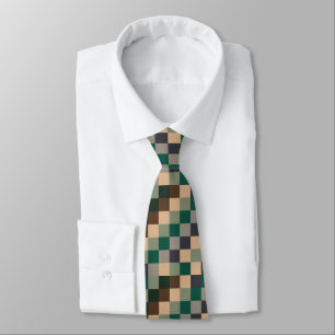 Modern Color Checks Checkerboard Neck Tie