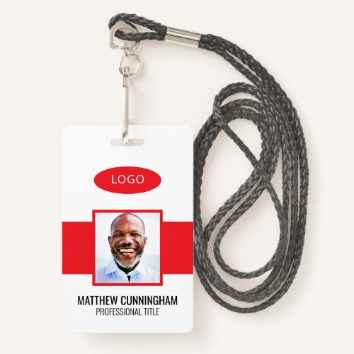 Modern Color Custom Logo Employee Name Barcode Badge